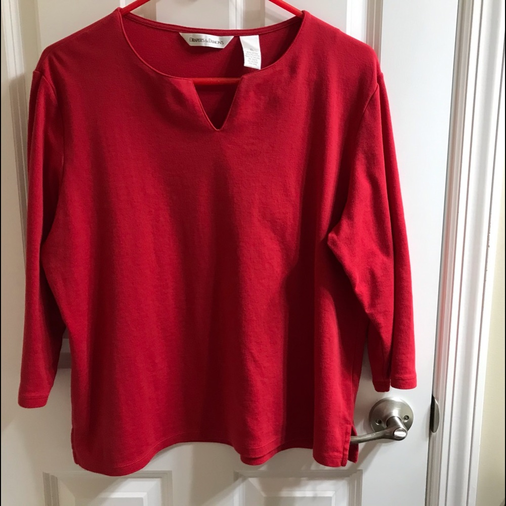 Basic V-Neck cotton poly 3/4 sleeve tee